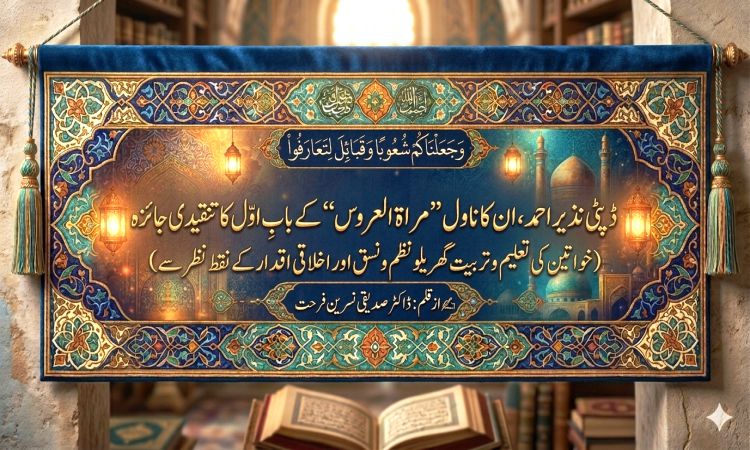 ڈپٹی نذیر احمد، ان کا ناول "مراۃ العروس” کے بابِ اوّل کا تنقیدی جائزہ